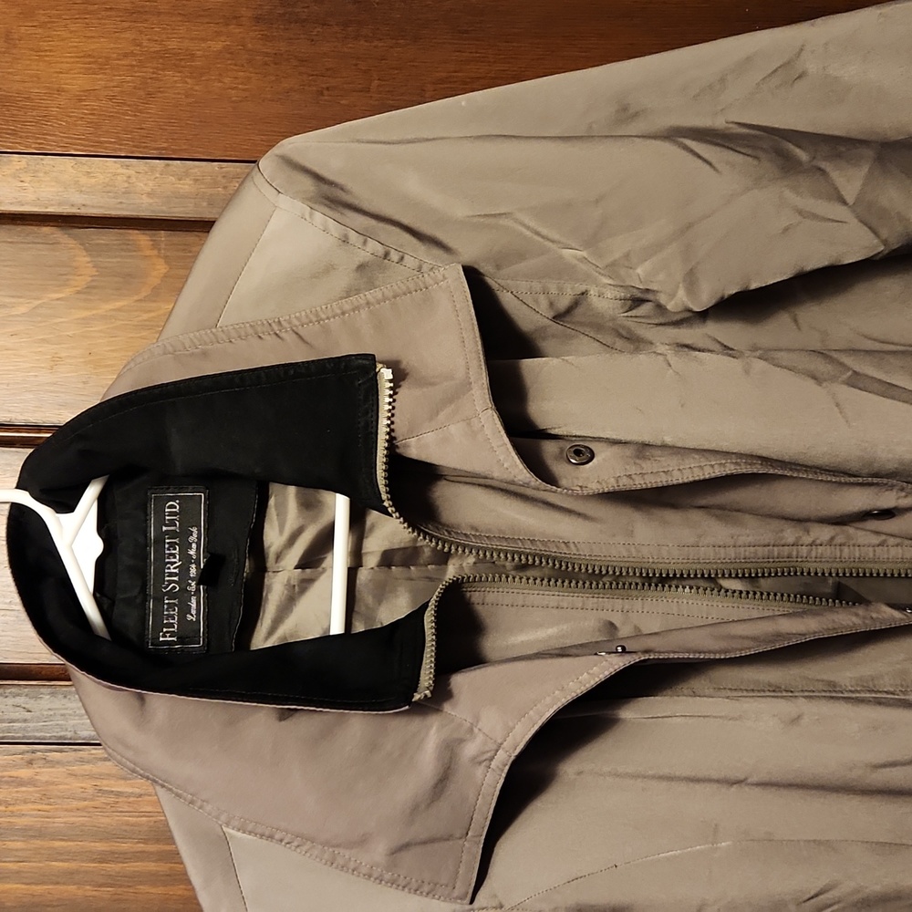 Khaki rain jacket